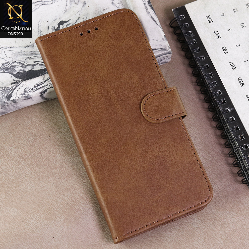 Vivo V60 Lite Cover - Light Brown - Premium Business Series Magnetic Leather Wallet Flip book Card Slots Soft Case
