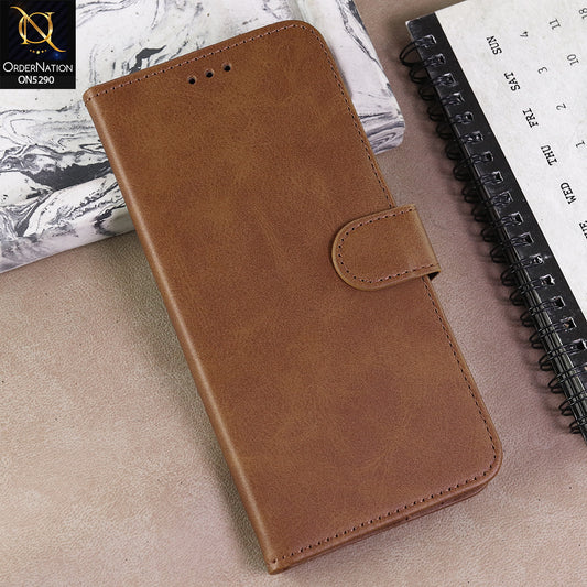 Vivo V60 Lite Cover - Light Brown - Premium Business Series Magnetic Leather Wallet Flip book Card Slots Soft Case