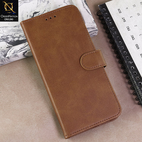 Vivo V60 Lite Cover - Light Brown - Premium Business Series Magnetic Leather Wallet Flip book Card Slots Soft Case