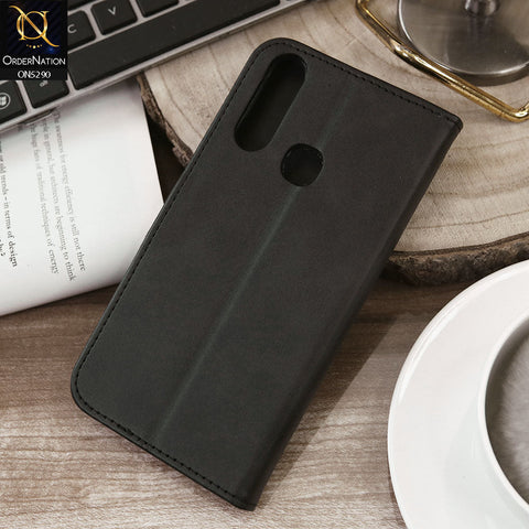 vivo Y11 (2019) Cover - Black - Premium Business Series Magnetic Leather Wallet Flip book Card Slots Soft Case