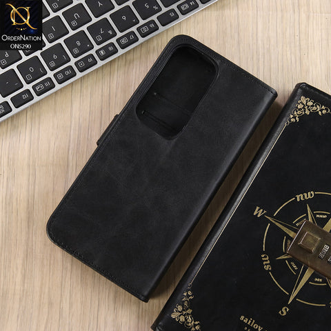 Vivo Y19s Pro Cover - Black - Premium Business Series Magnetic Leather Wallet Flip book Card Slots Soft Case