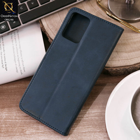 Vivo Y32 Cover - Blue - Premium Business Series Magnetic Leather Wallet Flip book Card Slots Soft Case