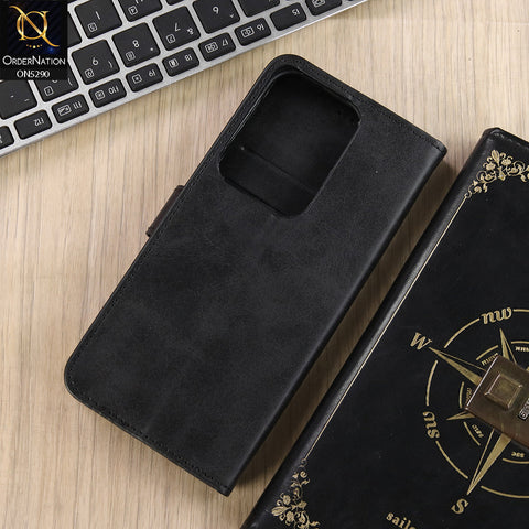 Vivo Y300t / Vivo T4x Cover - Black - Premium Business Series Magnetic Leather Wallet Flip book Card Slots Soft Case