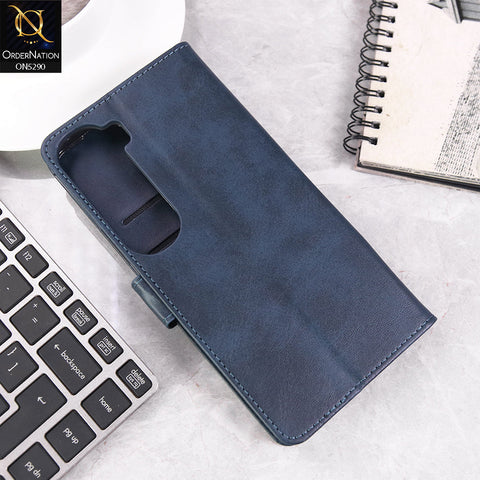 Vivo Y200 (2025) Cover - Blue - Premium Business Series Magnetic Leather Wallet Flip book Card Slots Soft Case