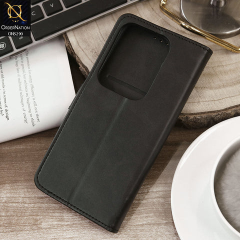 Infinix Zero 30 4G Cover - Black - Premium Business Series Magnetic Leather Wallet Flip book Card Slots Soft Case