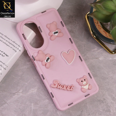 Oppo A58 4G Cover - Pink - Sweet Rich 3D Cartoon Silicone Case
