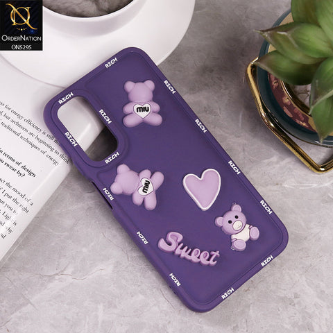 Samsung Galaxy A25 5G Cover - Purple - Sweet Rich 3D Cartoon Silicone Case