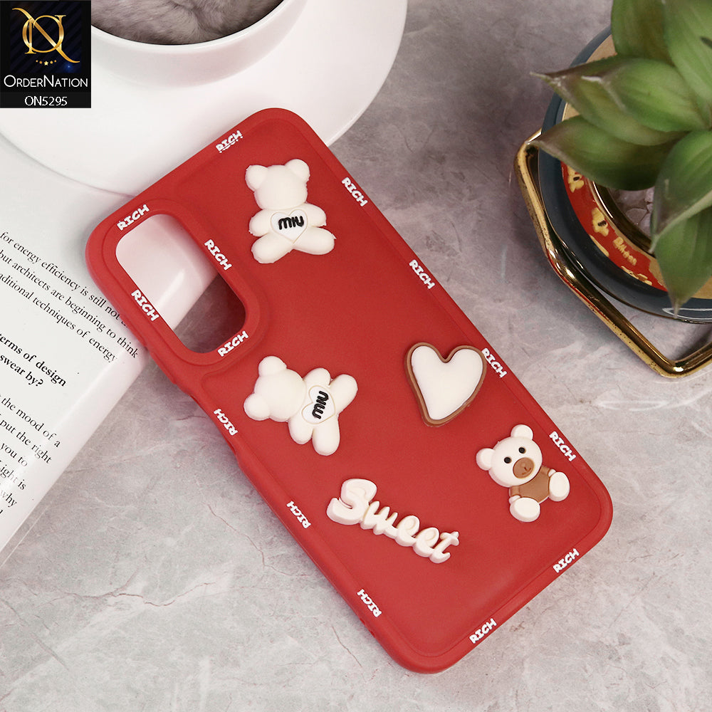 Samsung Galaxy A24 4G Cover - Red - Sweet Rich 3D Cartoon Silicone Case