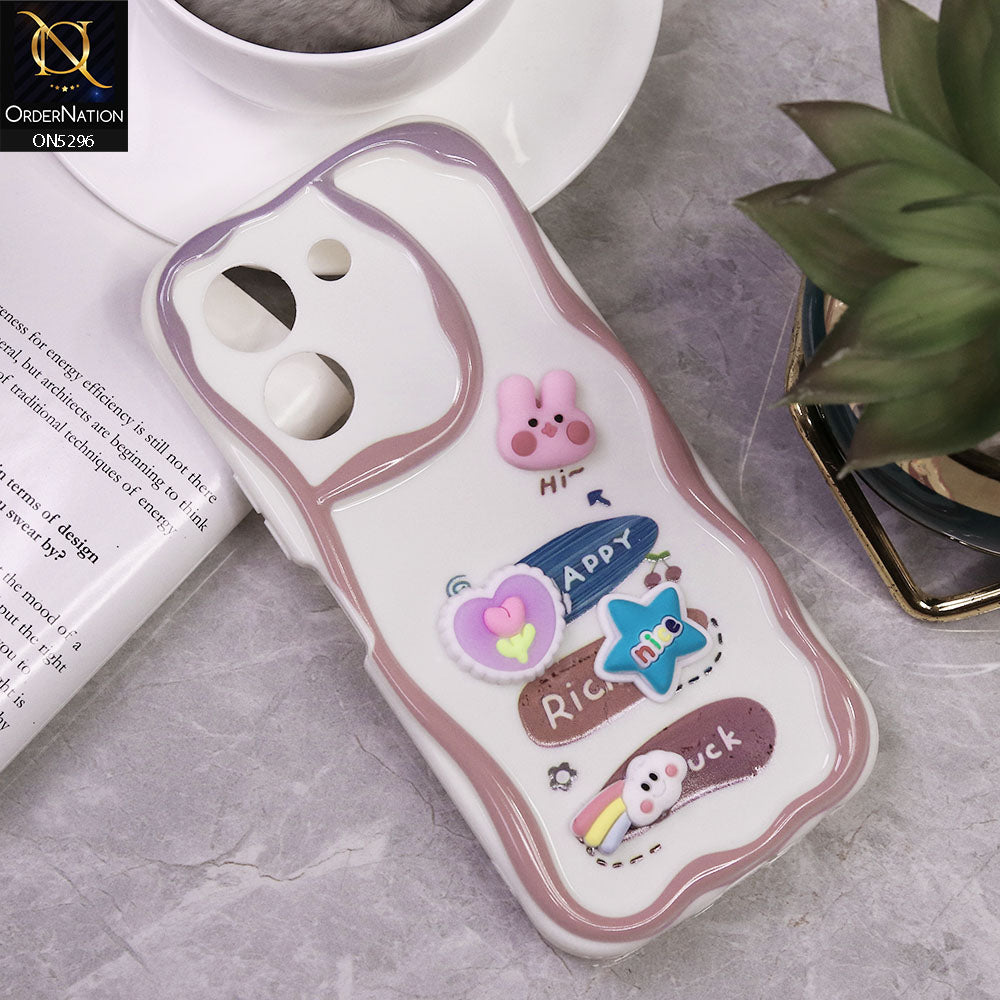 Vivo Y36 5G Cover - Design 6 - Cute 3D Cartoon Soft Silicon Helix Soft Borders Camera Protection Case