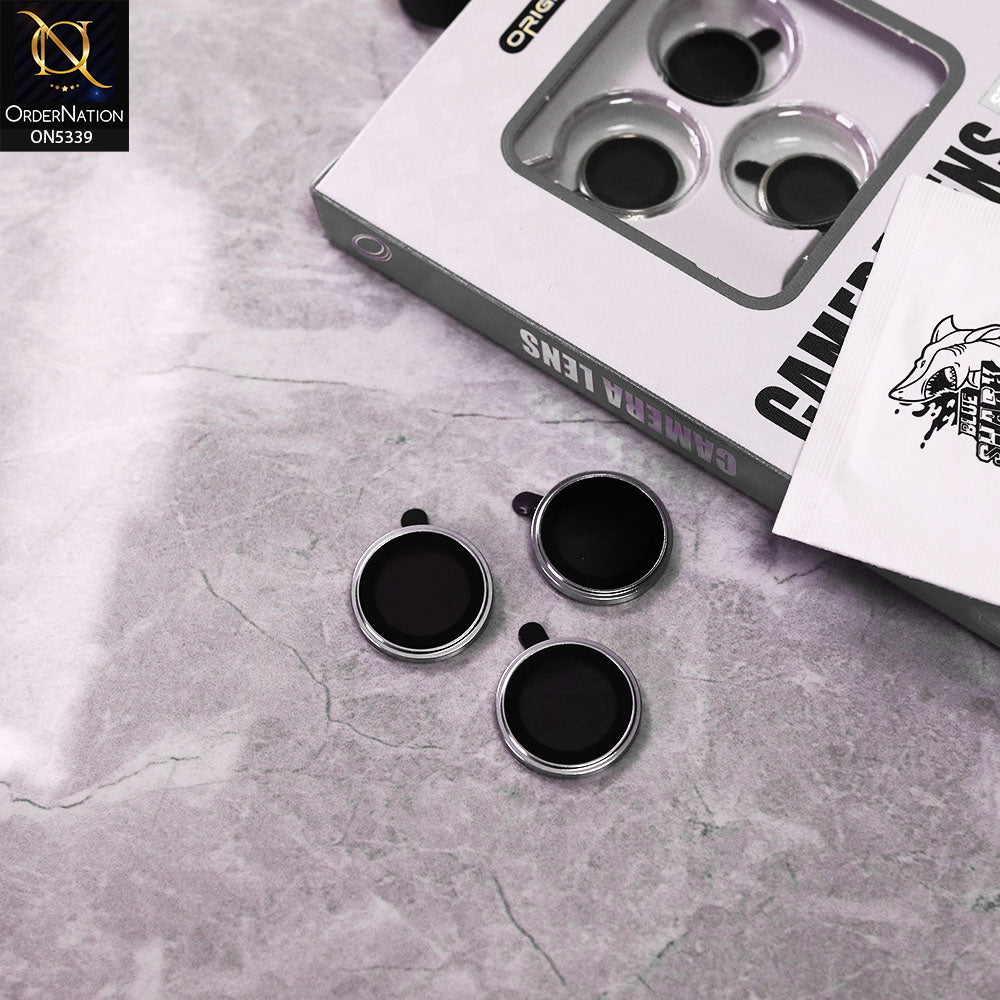 Iphone 13 pro Camera Protector - Silver - Blue Shark 3D AntI Scratch ProtectIve camera Protector