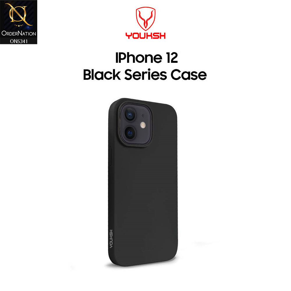 iPhone 12 Cover - Black - Youksh Soft Silicon Case
