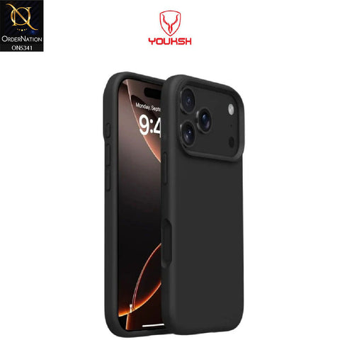 iPhone 17 Pro Cover - Black - Youksh Soft Silicon Case