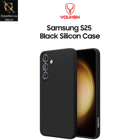 Samsung Galaxy S25 Cover - Black - Youksh Soft Silicon Case