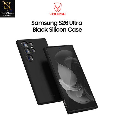Samsung Galaxy S26 Ultra Cover - Black - Youksh Soft Silicon Case