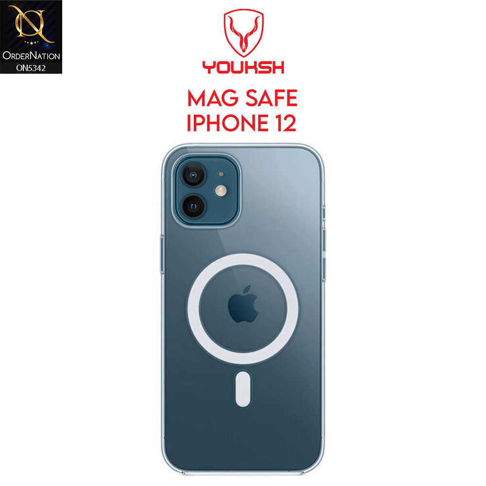 iPhone 12 Cover - Transparent - Youksh Magsafe Clear Soft Borders Case