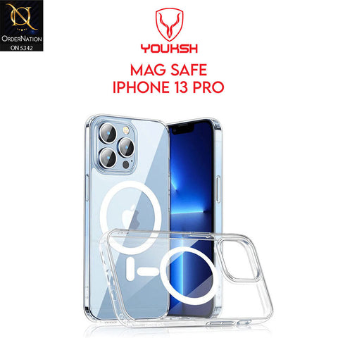iPhone 13 Pro Cover - Transparent - Youksh Magsafe Clear Soft Borders Case