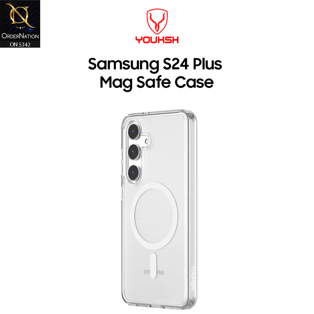 Samsung Galaxy S24 Plus Cover - Transparent - Youksh Magsafe Clear Soft Borders Case