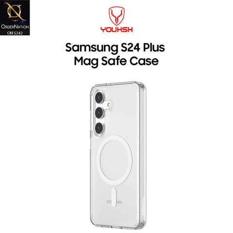 Samsung Galaxy S24 Plus Cover - Transparent - Youksh Magsafe Clear Soft Borders Case