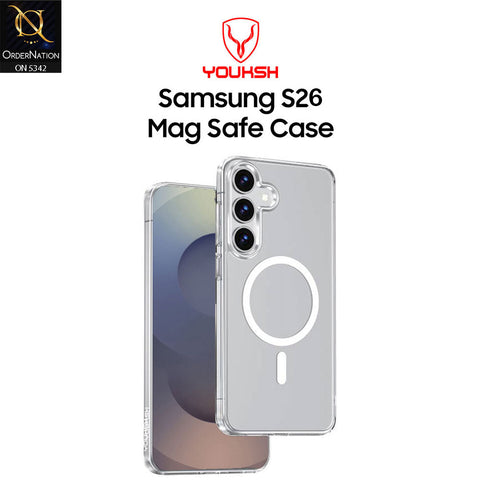 Samsung Galaxy S26 Cover - Transparent - Youksh Magsafe Clear Soft Borders Case