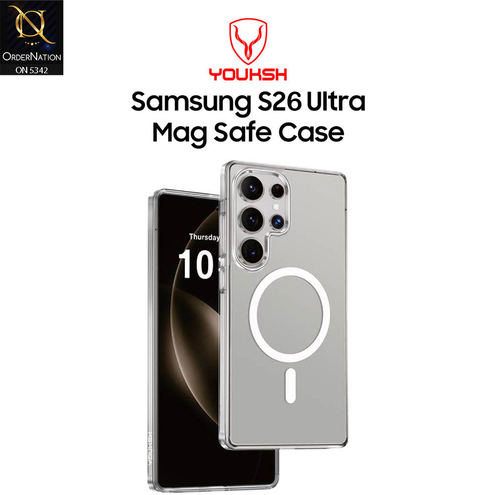 Samsung Galaxy S26 Ultra Cover - Transparent - Youksh Magsafe Clear Soft Borders Case