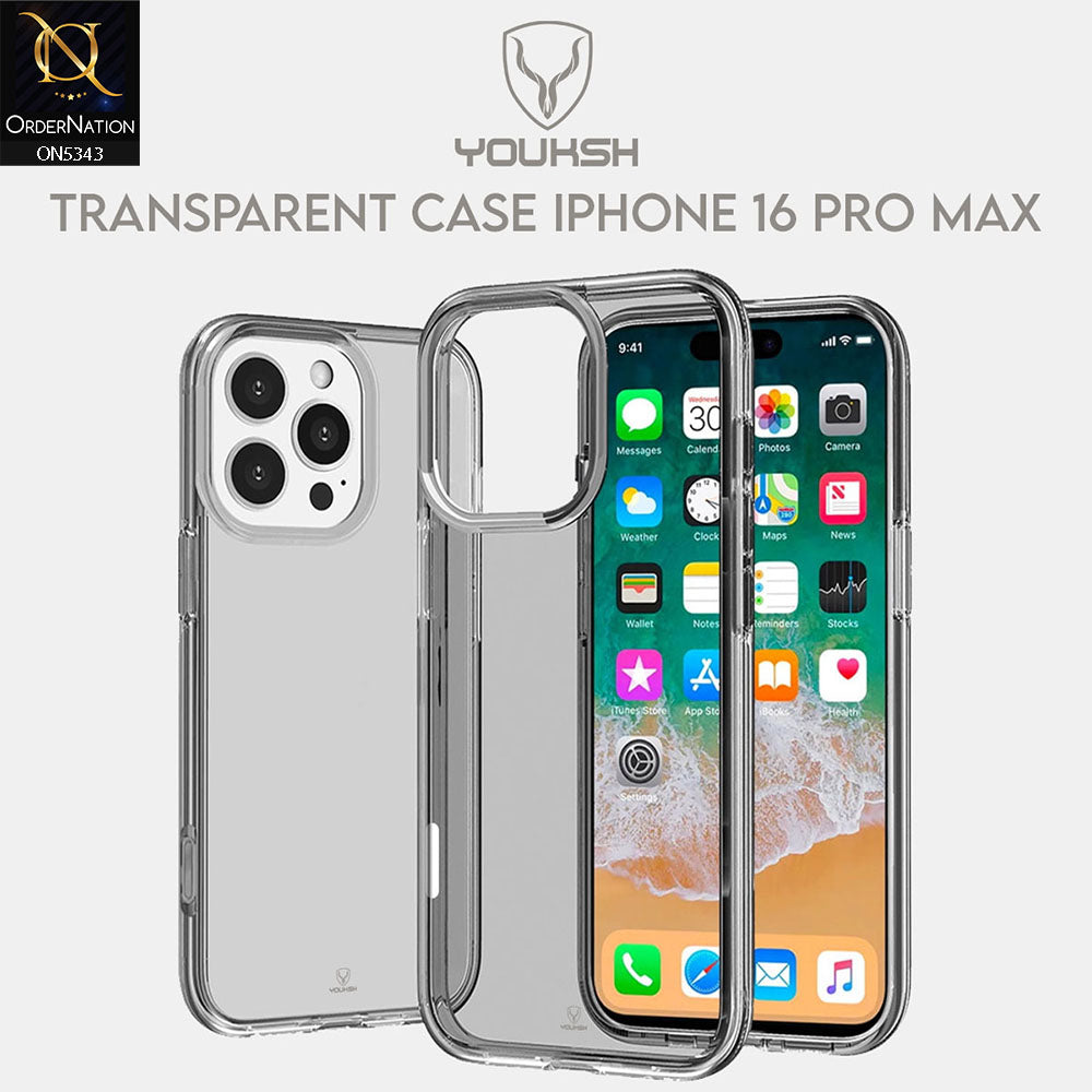 iPhone 16 Pro Max Cover - Black - Youksh Clear Soft TPU Case