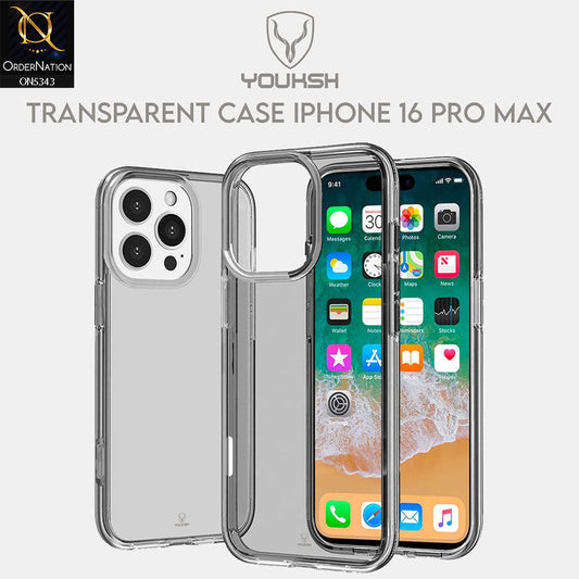 iPhone 16 Pro Max Cover - Black - Youksh Clear Soft TPU Case