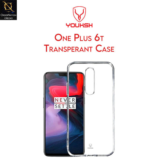 OnePlus 6T Cover - Transparent - Youksh Clear Soft TPU Case