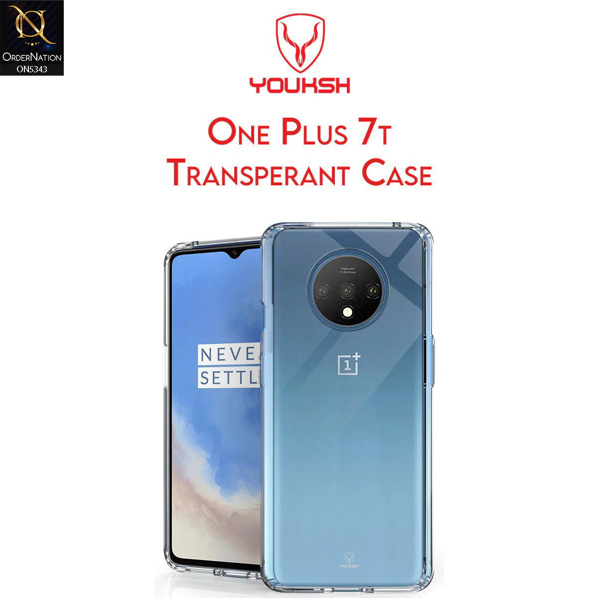 OnePlus 7T Cover - Transparent - Youksh Clear Soft TPU Case