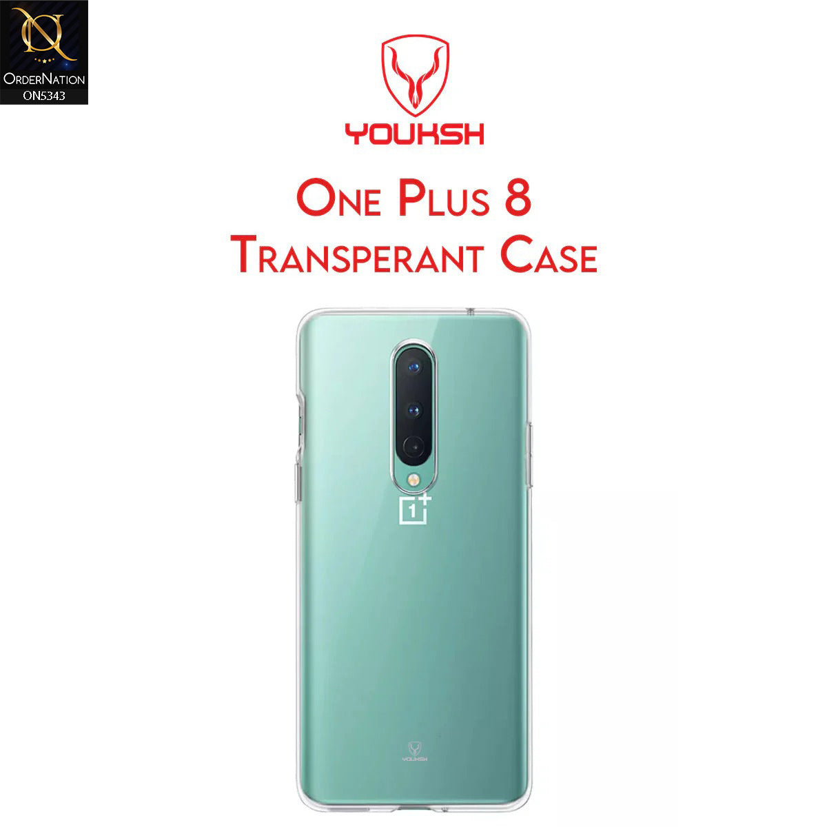 OnePlus 8 Cover - Transparent - Youksh Clear Soft TPU Case