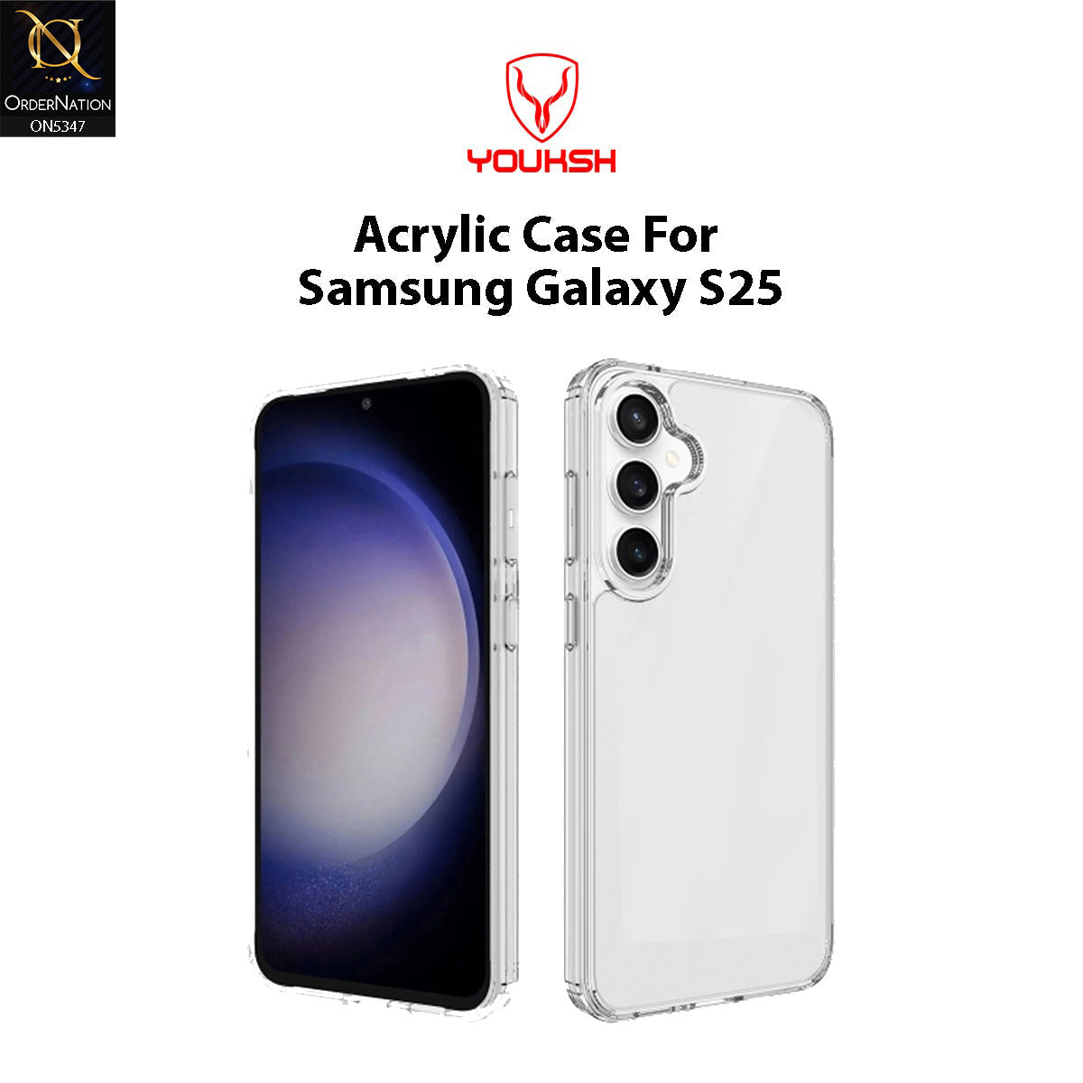 Samsung Galaxy S25 Cover - Transparent - HD Clear Acrylic Soft Borders Protective Case