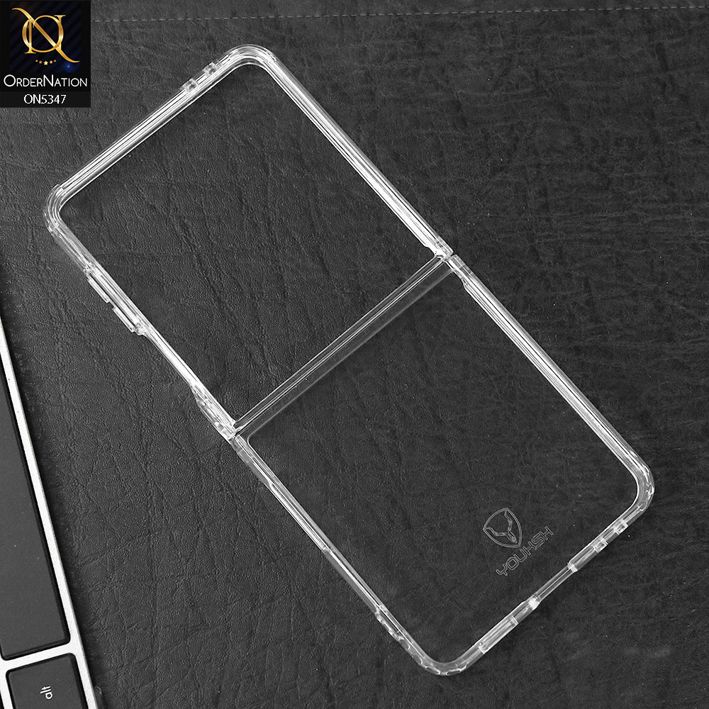 Samsung Galaxy Z Flip 7 Cover - Transparent - HD Clear Acrylic Soft Borders Protective Case
