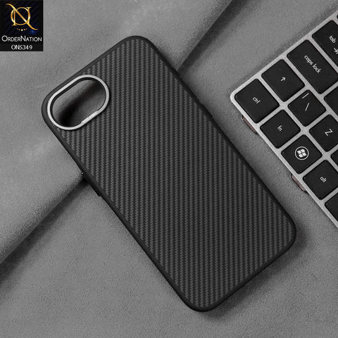 iPhone 16e Cover - Black - Youksh Carbon Fiber Soft Borders Case