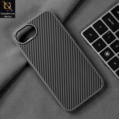 iPhone 16e Cover - Gray - Youksh Carbon Fiber Soft Borders Case