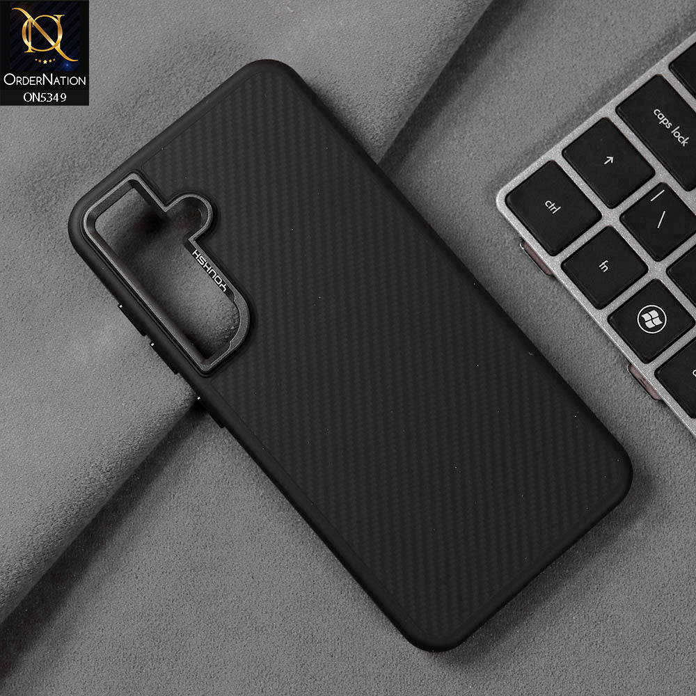 Samsung Galaxy S24 Cover - Black - Youksh Carbon Fiber Soft Borders Case