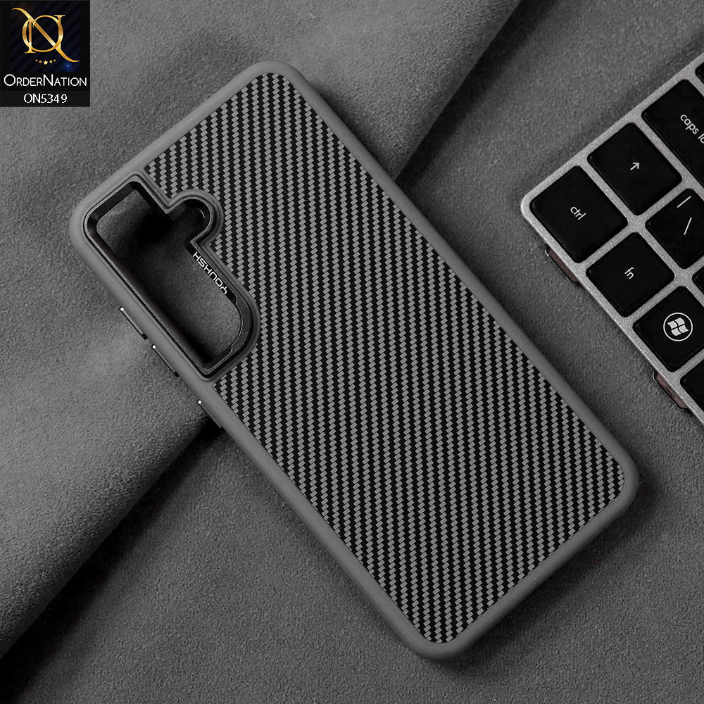 Samsung Galaxy S24 Cover - Gray - Youksh Carbon Fiber Soft Borders Case