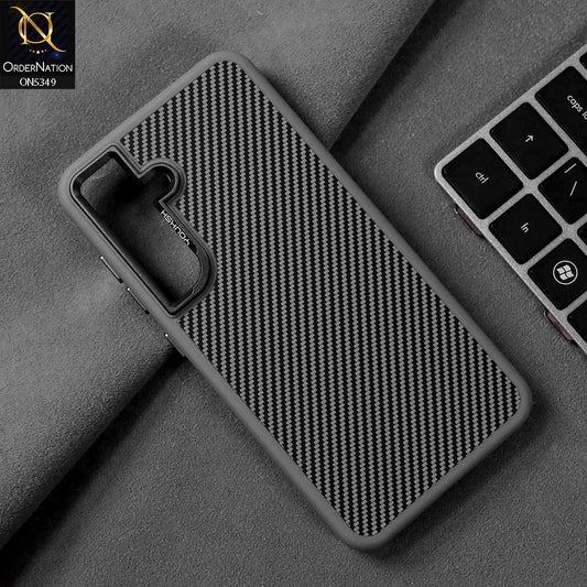 Samsung Galaxy S24 Cover - Gray - Youksh Carbon Fiber Soft Borders Case