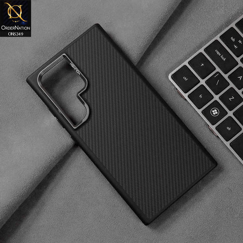 Samsung Galaxy S24 Ultra Cover - Black - Youksh Carbon Fiber Soft Borders Case