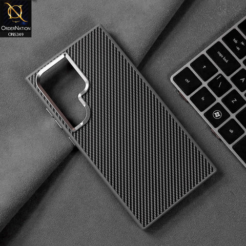 Samsung Galaxy S24 Ultra Cover - Gray - Youksh Carbon Fiber Soft Borders Case
