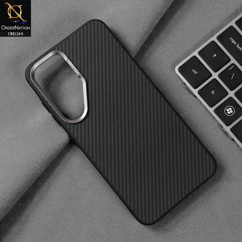 Samsung Galaxy S25 Cover - Black - Youksh Carbon Fiber Soft Borders Case