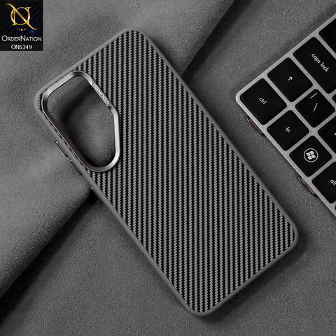 Samsung Galaxy S25 Cover - Gray - Youksh Carbon Fiber Soft Borders Case