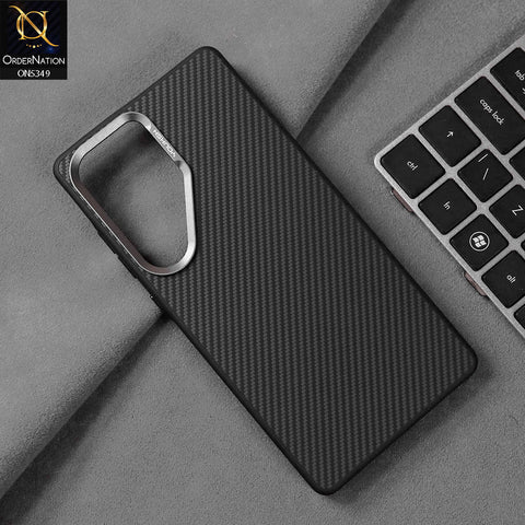 Samsung Galaxy S25 Ultra Cover - Black - Youksh Carbon Fiber Soft Borders Case