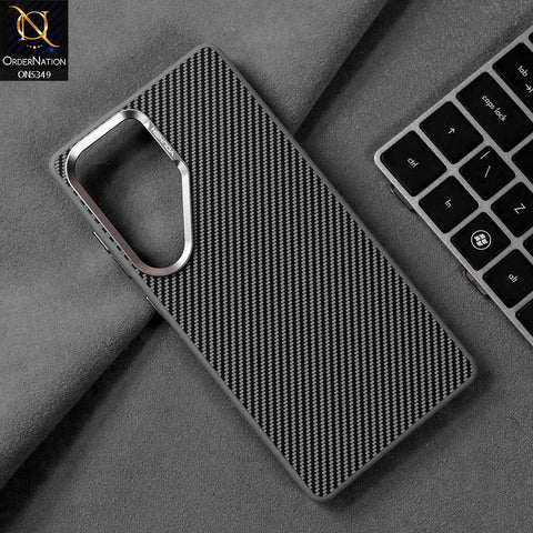 Samsung Galaxy S25 Ultra Cover - Gray - Youksh Carbon Fiber Soft Borders Case