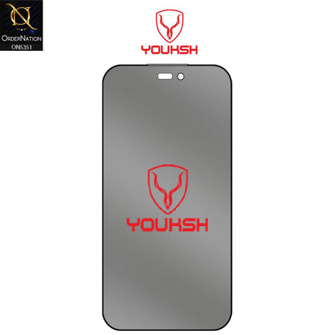 IPhone 17 Screen Protector - Black - Youksh 360° Privacy Anti-Spy Tempered Glass Screen Protector