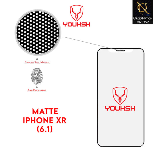 iPhone XR Cover - Transparent - Youksh Matte AntiStatic Glass Protector