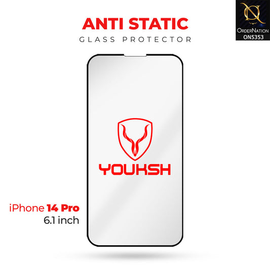 iPhone 14 Pro Cover - Transparent - Clear Youksh AntiStatic Glass Protector