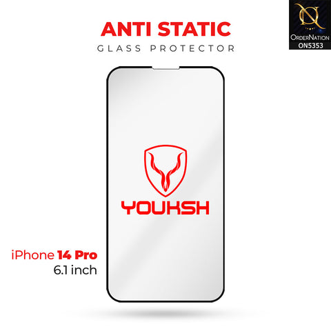 iPhone 14 Pro Cover - Transparent - Clear Youksh AntiStatic Glass Protector