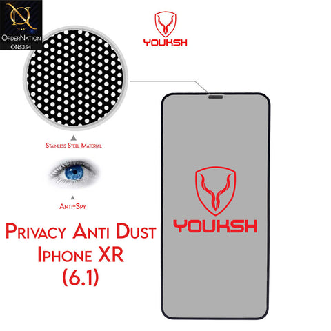 iPhone XR Cover - Black - Privacy Anti Static Anti Dust Clear Glass Protector