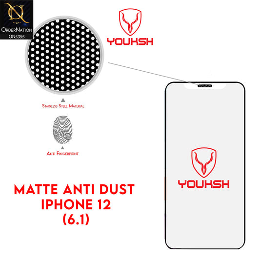 iPhone 12 Screen Protector - Transparent - Youksh Matte Anti Dust Glass Screen Protector