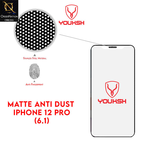 iPhone 12 Pro Screen Protector - Transparent - Youksh Matte Anti Dust Glass Screen Protector