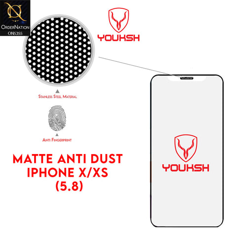 iPhone XS / X Screen Protector - Transparent - Youksh Matte Anti Dust Glass Screen Protector